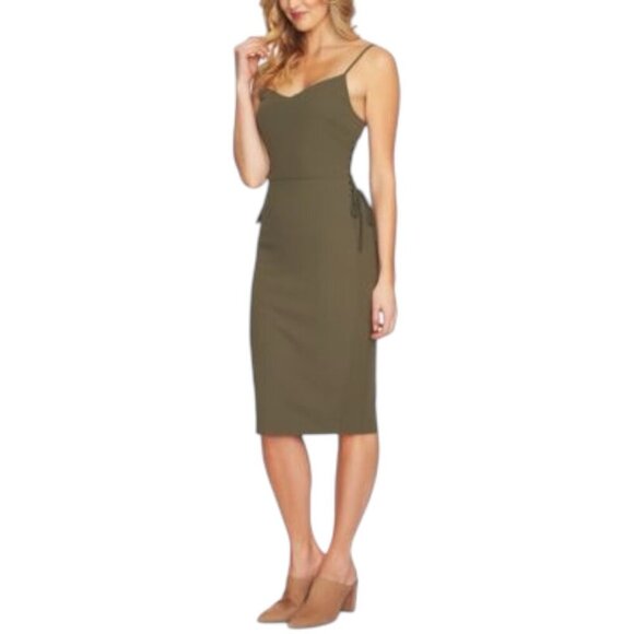 1. State Green Side Tie Slip Dress 2 - Picture 1 of 6